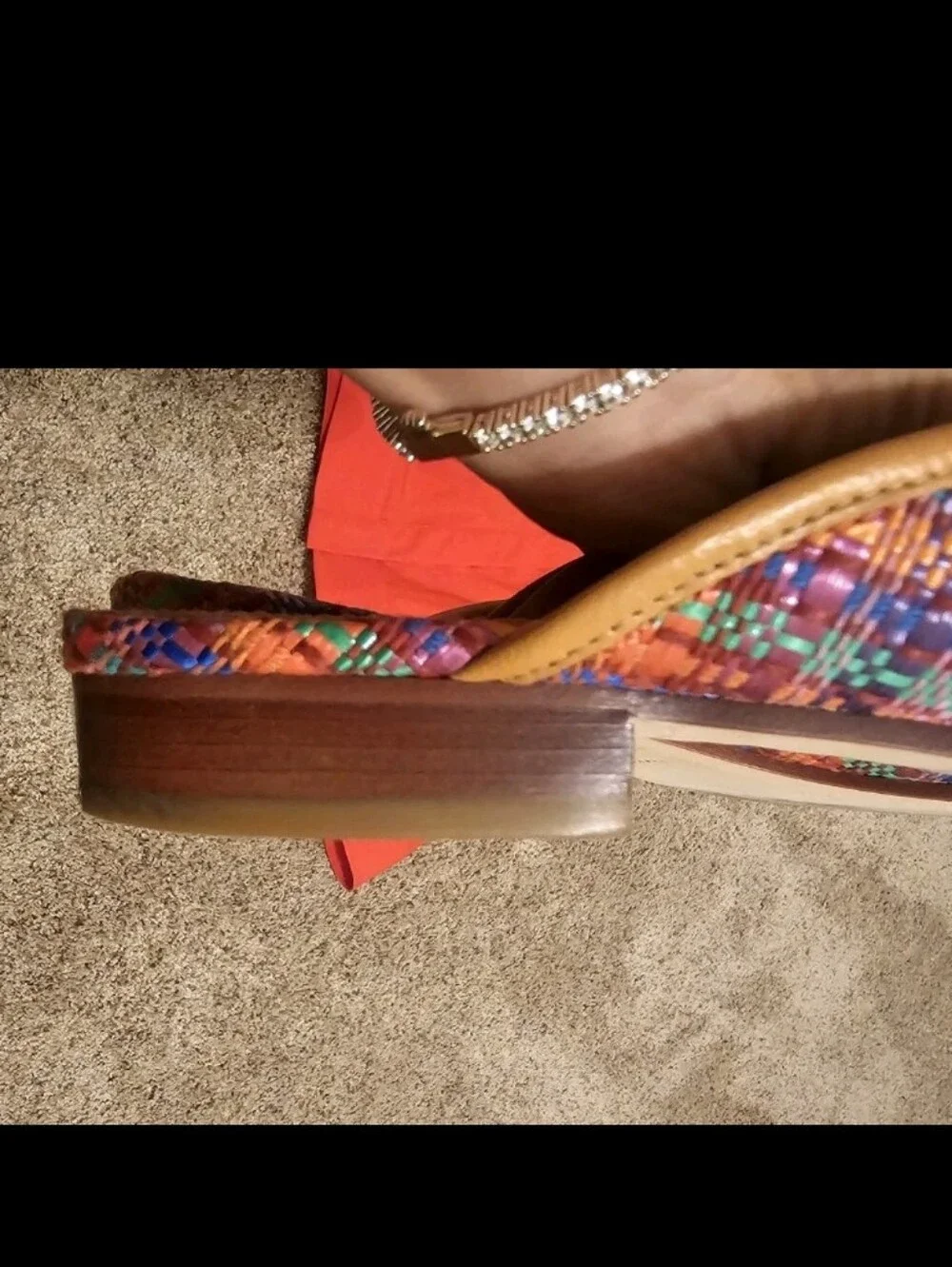Tory Burch Leather Mini Benton Multi Plaid Loafer w/Gold Charm 10.5-Retail $299